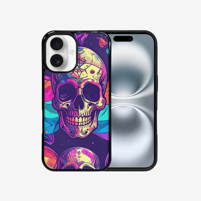 iPhone 16 Case — Pride Flag Skulls Seamless Pattern Vibrant, Custom Art Phone Cover