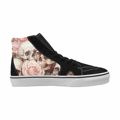 WOMEN'S Skulls Roses Soft Airbrush High Top Canvas Cottagecore Shoes