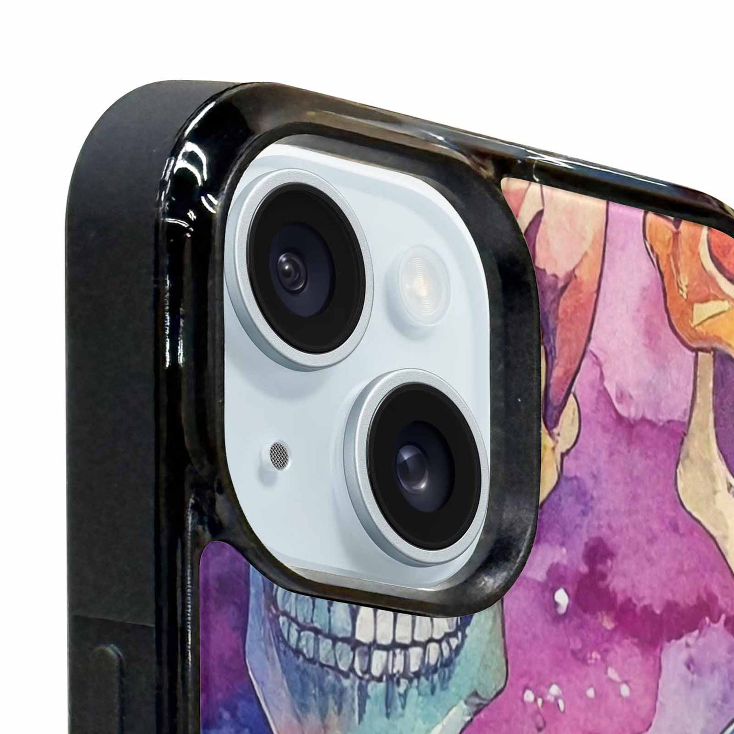 iPhone 15 Plus Case — Kulls Watercolor Skulls Small Skull Pattern, Custom Designed Case Cover