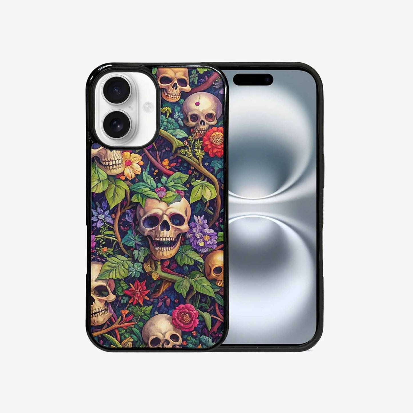 iPhone 16 Case — Skulls Botanicalskulls Pattern, Custom Phone Case