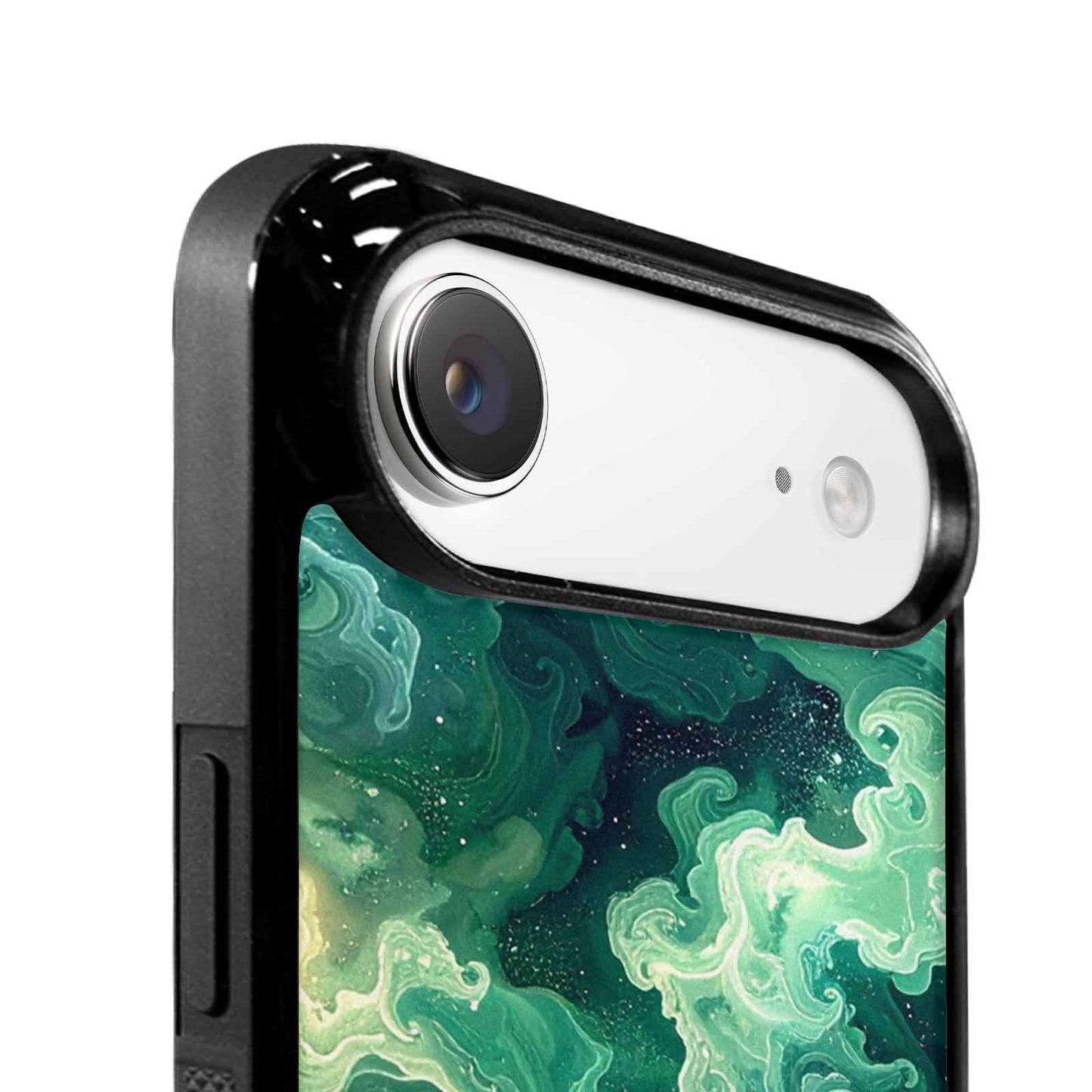 iPhone 17 Air Case — Galaxy Art Green Teal Nebula Galaxy, Custom Art Phone Cover