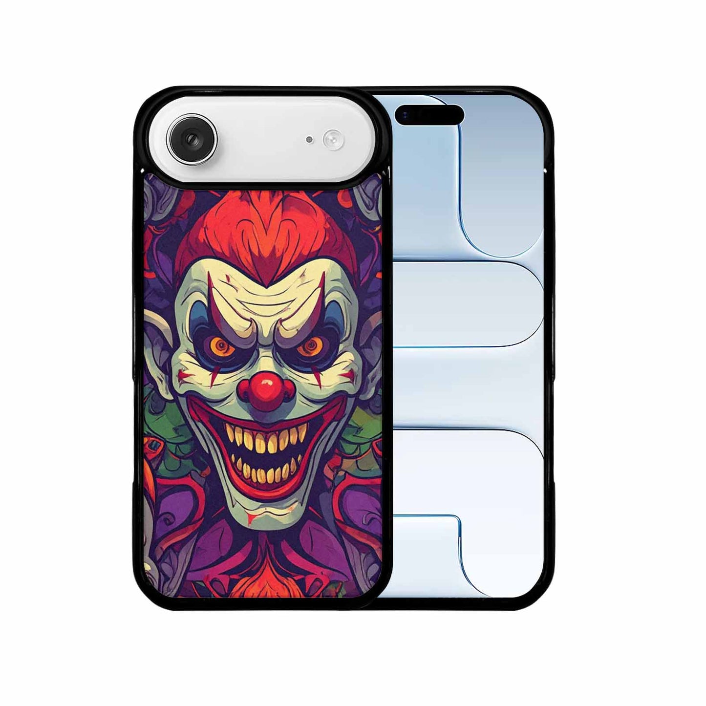 iPhone 17 Air Case — Evil Circus Heads Faces Overlapping Cartoon, Customized Protective Case