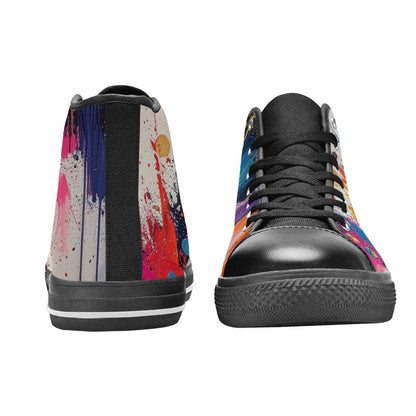 MEN'S Paint Splatter High Top Canvas Dark Academia Sneakers