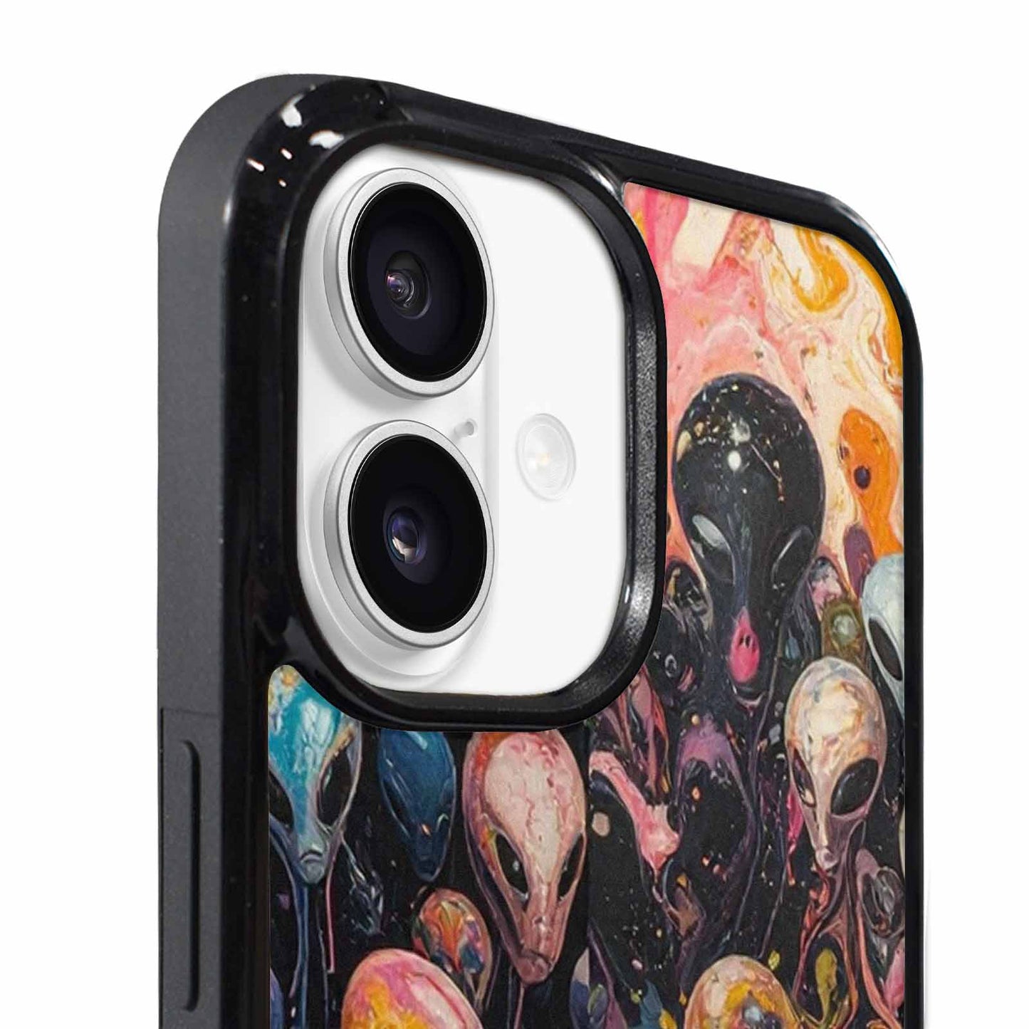 iPhone 17 Case — Aliens Marblealiens Pattern Alien Scifi, Custom Printed Phone Case
