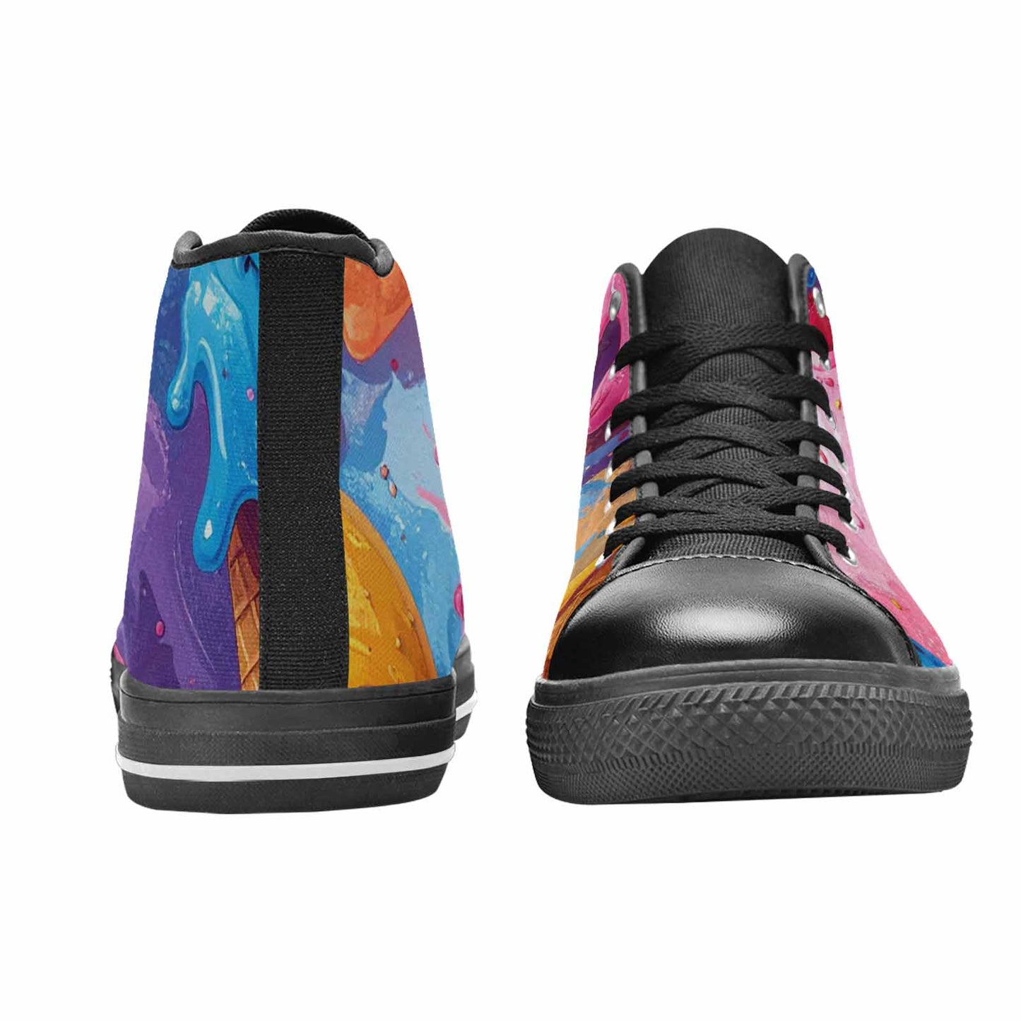 MEN'S Melting Icecream Monster Cherry High Top Canvas Vivid Custom Shoes