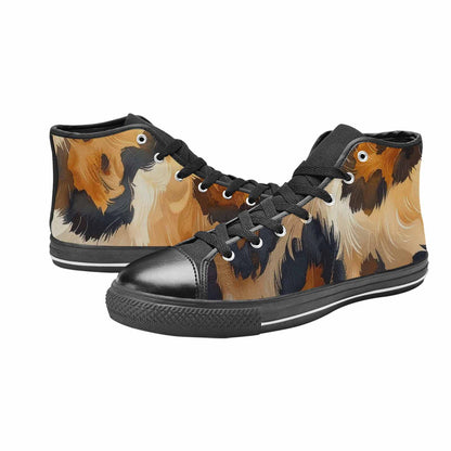 WOMEN'S Leopard Soft Airbrush Gradient High Top Canvas Neon Fantasy Custom Shoes