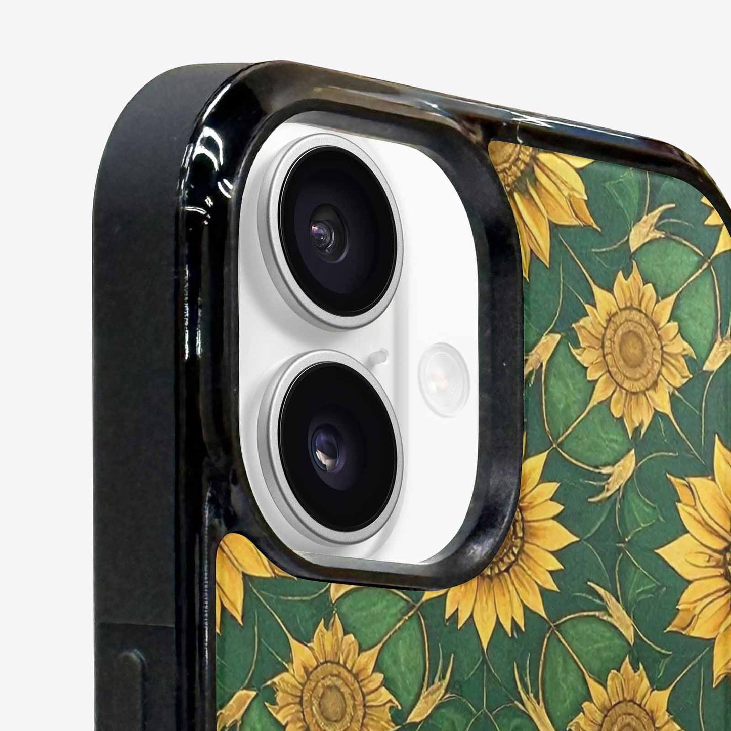 iPhone 16 Case — Sunflower Mandala Kaleidoscope, Custom Designed Case Cover