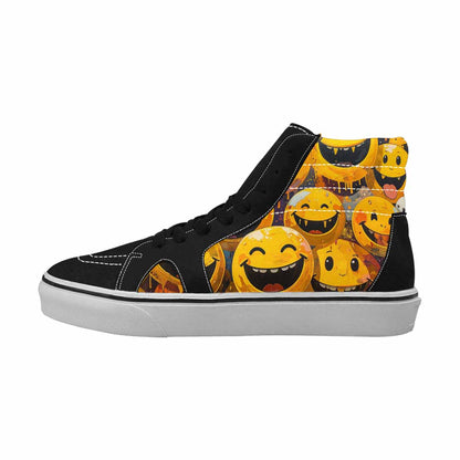 MEN'S Melting Moon Smiley  High Top Canvas Aesthetic Custom Shoes