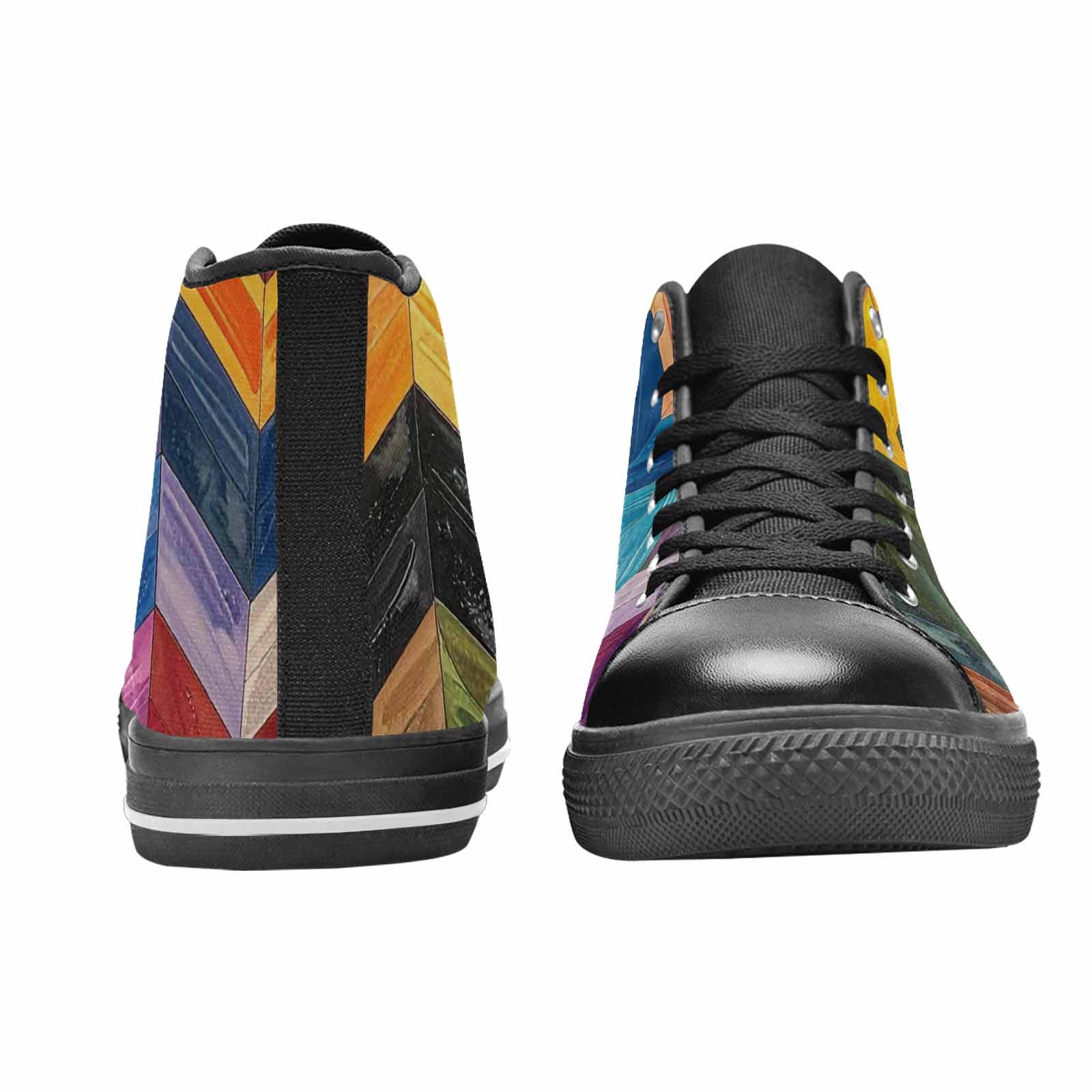 MEN'S Progress Pride Flag High Top Canvas Neon Fantasy Shoes