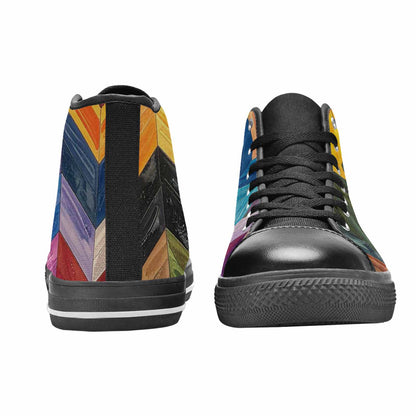 MEN'S Progress Pride Flag High Top Canvas Neon Fantasy Shoes
