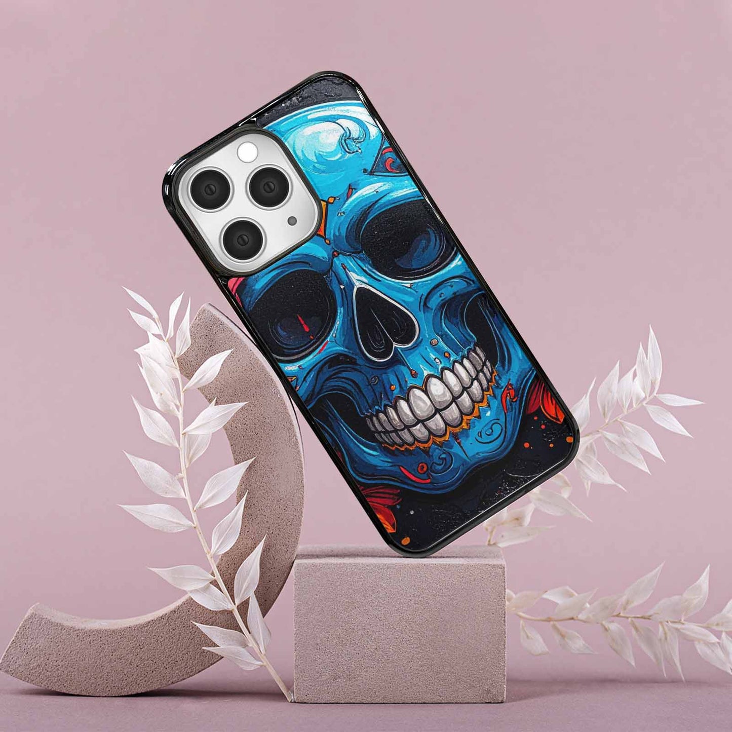 iPhone 15 Pro Max Case — Graffiti Skull Art Seamless Pattern Vibrant, Customized Protective Case