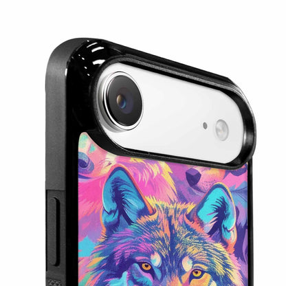 iPhone 17 Air Case — Neon Zebra Print Wolf Animal Print, Unique Phone Case Design