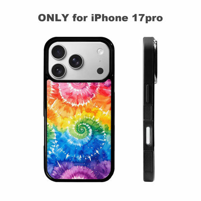 iPhone 17 Pro Case — Tie Dye Spiral Rainbow Blended Tie, Unique Phone Case Design