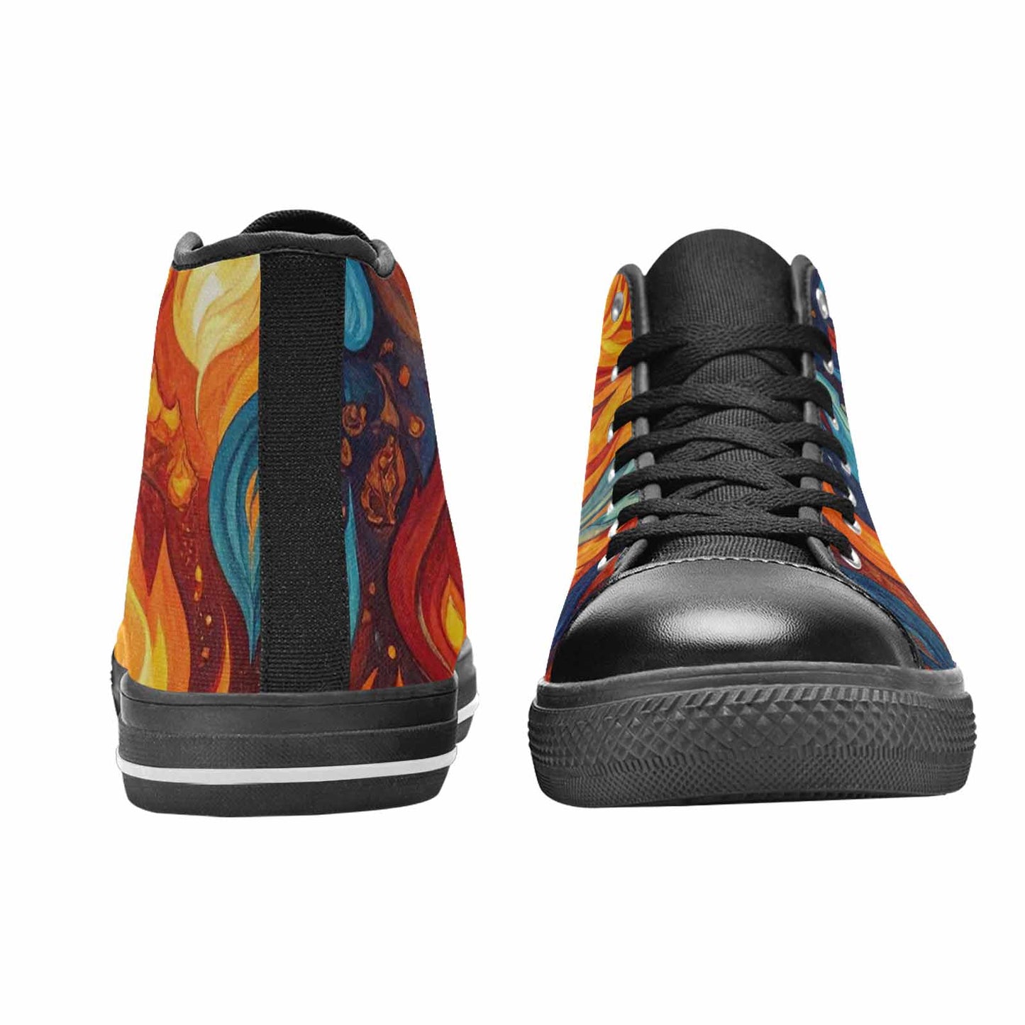 MEN'S Fire Flame High Top Canvas Dark Academia Shoes