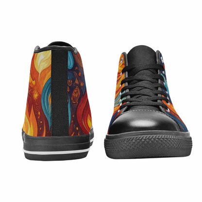 MEN'S Fire Flame High Top Canvas Dark Academia Shoes