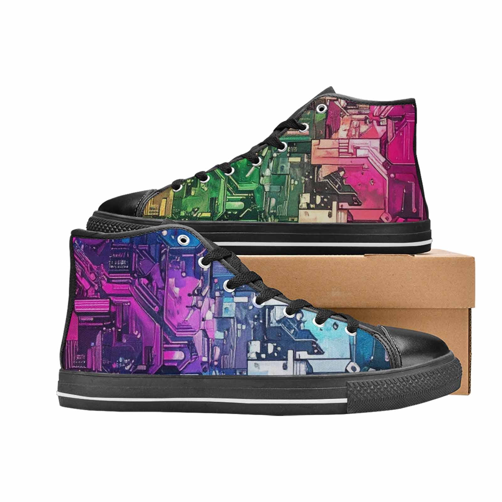 MEN'S Circuit Board Cyberpunk High Top Canvas Vivid Shoes