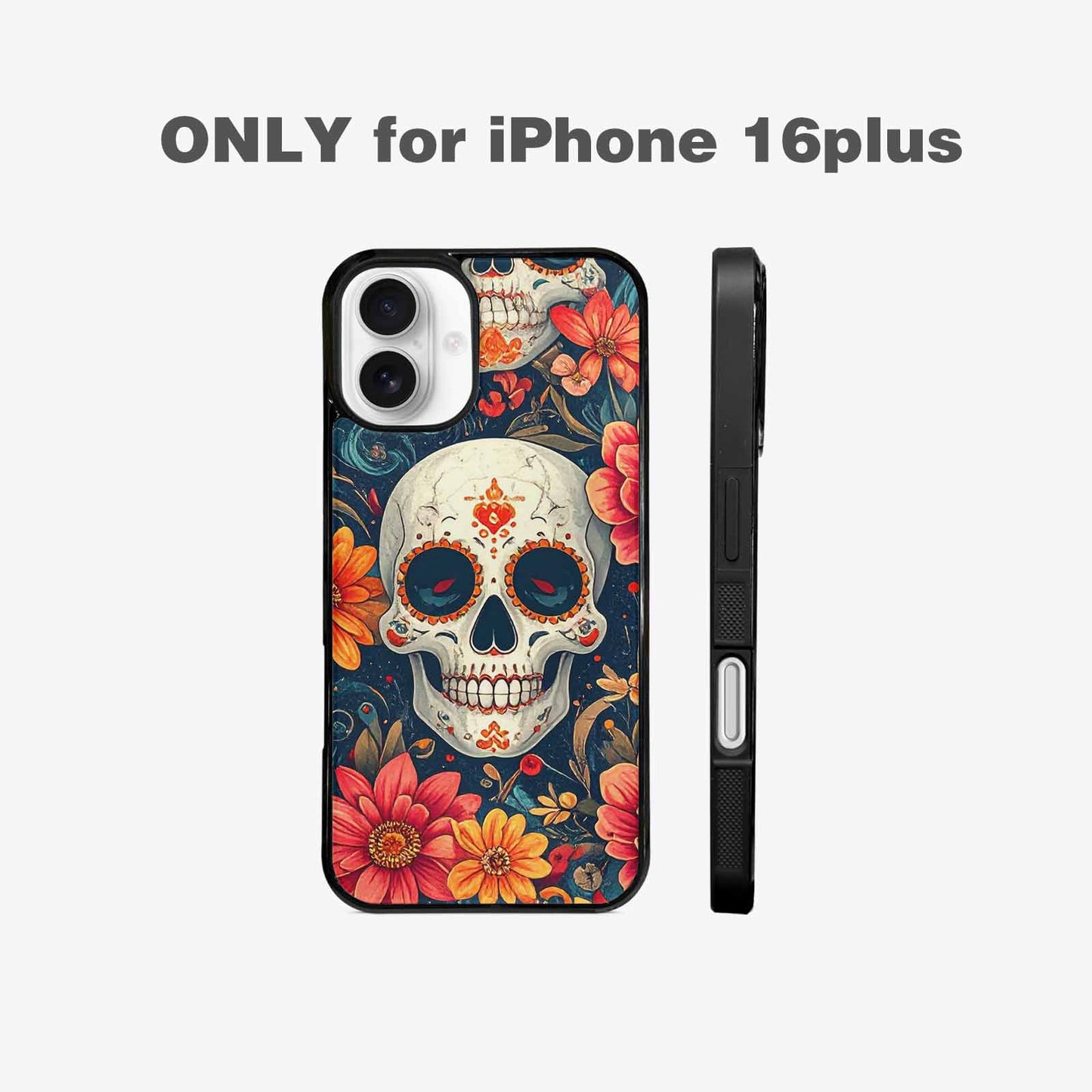 iPhone 16 Plus Case — Marble Skull Custom Personalized Phone Cover, Custom Made Phone Cover