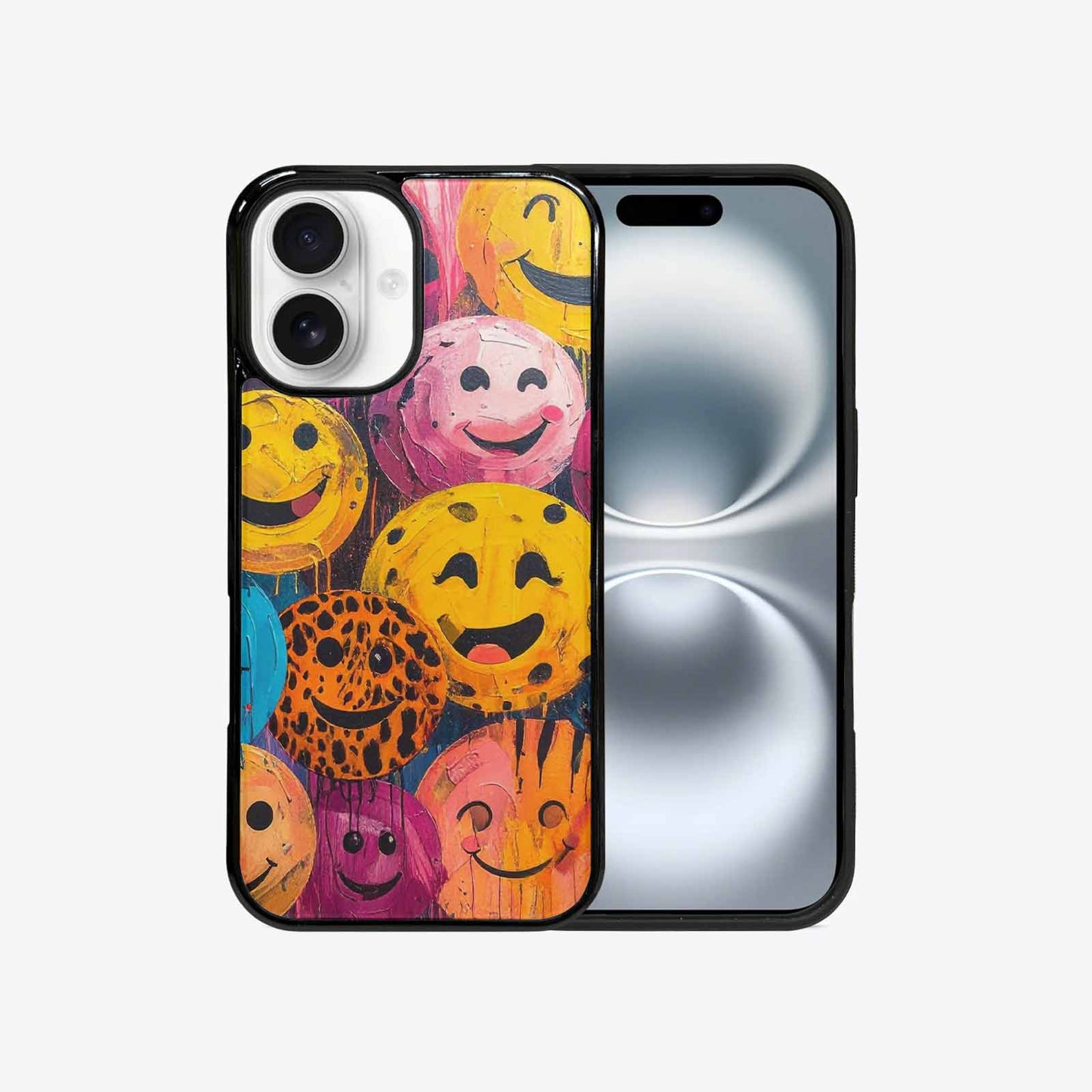 iPhone 16 Case — Smiley Faces Animal Printsmile, Unique Phone Case Design