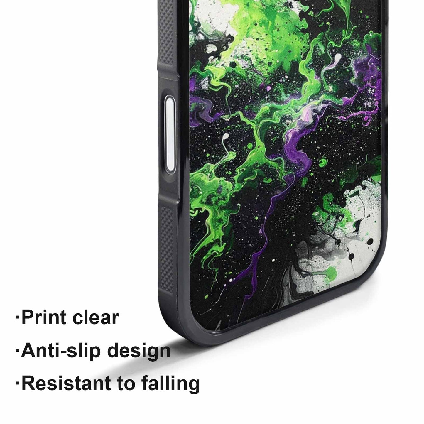 iPhone 17 Air Case — Black Green Ink Galaxy Nebula Galaxy, Personalized Phone Case