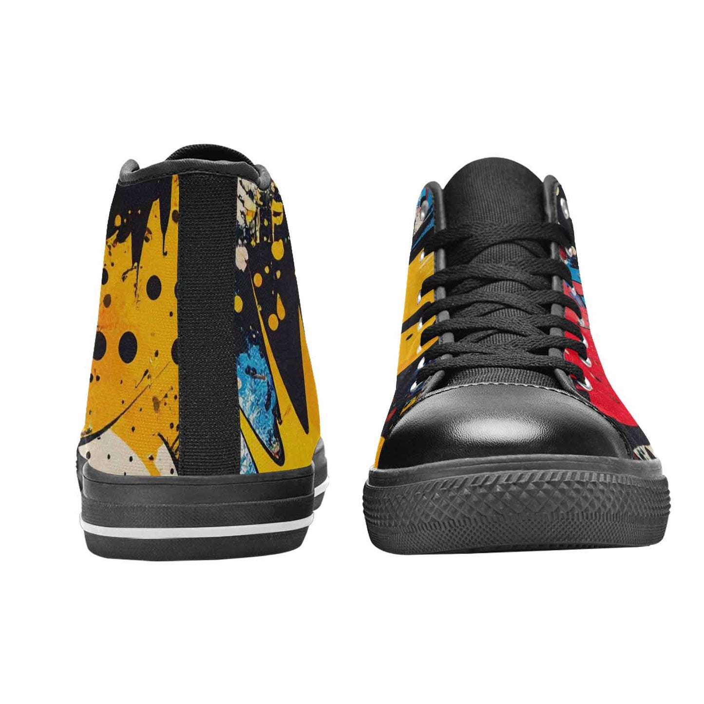 WOMEN'S Comic Book Halftone High Top Canvas Cottagecore Shoes