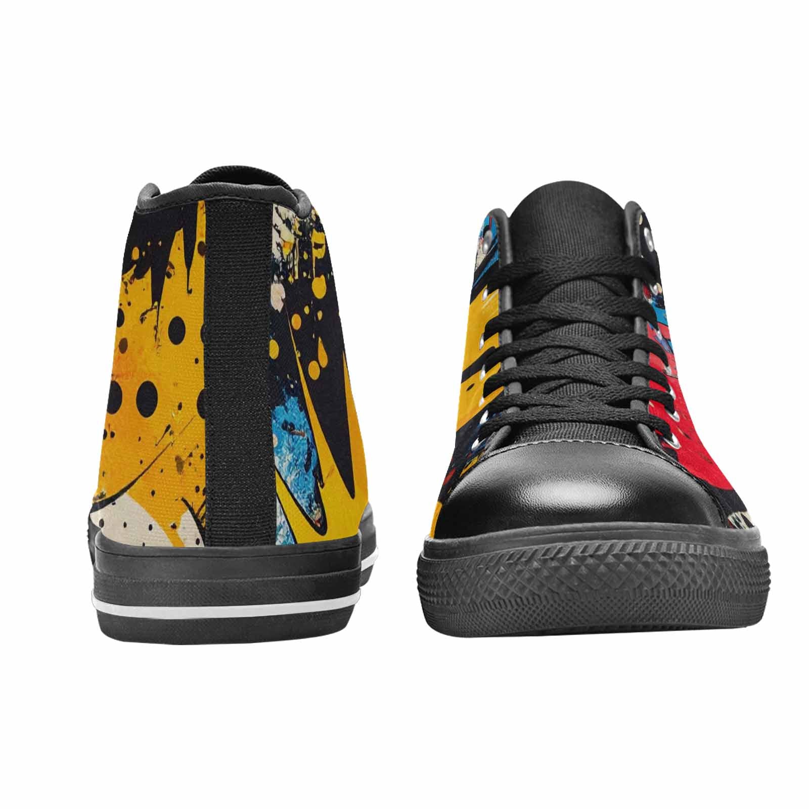 WOMEN'S Comic Book Halftone High Top Canvas Cottagecore Shoes