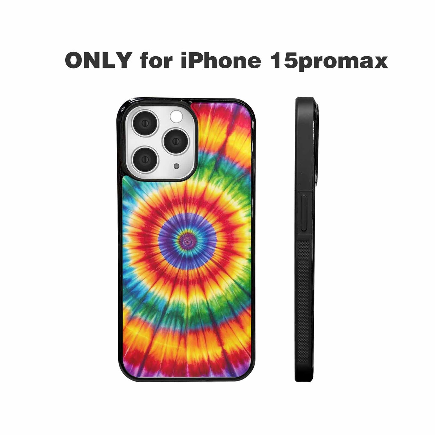 iPhone 15 Pro Max Case — Rainbow Spiral Tie Dye Alt, Custom Printed Phone Case