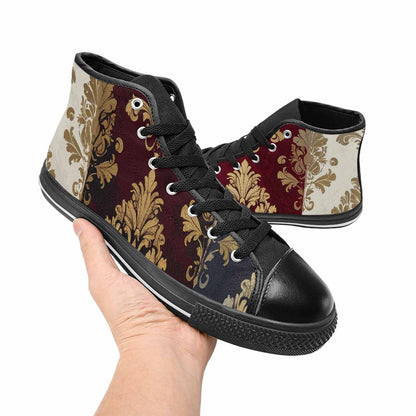 MEN'S Damask Ornamental Wallpaper High Top Canvas Aesthetic Sneakers