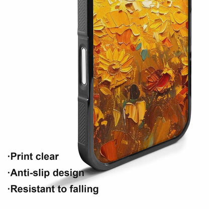 iPhone 17 Case — Impressionist Sunflower Brushstroke Pattern Floral, Unique Phone Case Design