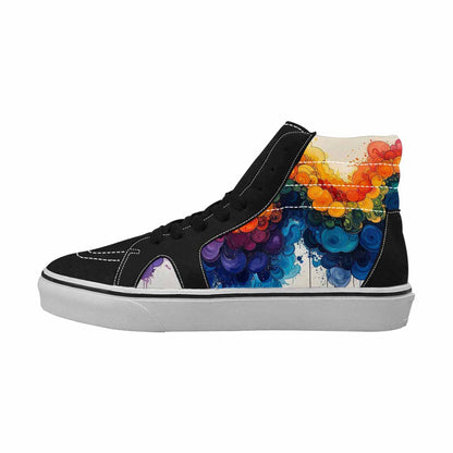 MEN'S Tie High Top Canvas Melting Art Custom Sneakers