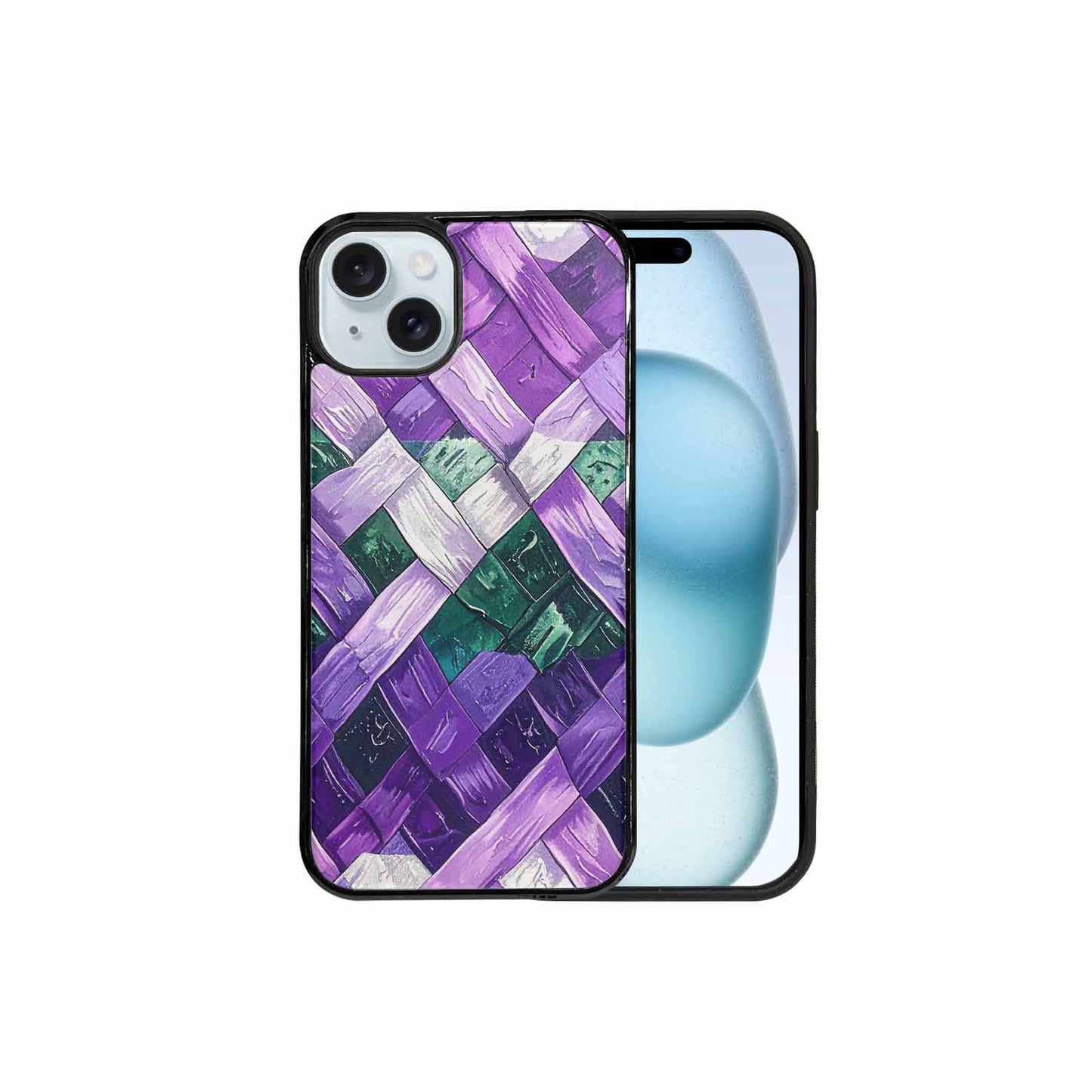 iPhone 15 Plus Case — Genderqueer Flag Color Theme Small Rainbow, Custom Print Case Cover
