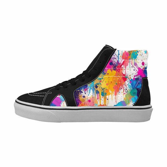 MEN'S Paint Splatter High Top Canvas Wallpaper Art Shoes