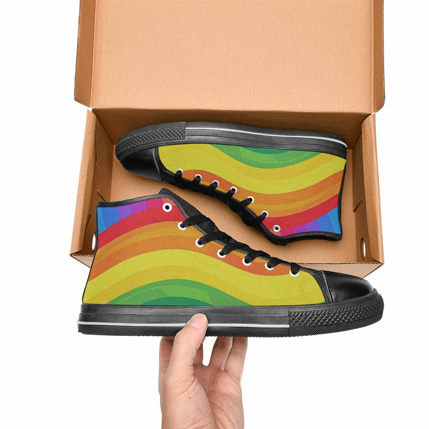 WOMEN'S Rainbow Pride High Top Canvas Vivid Shoes
