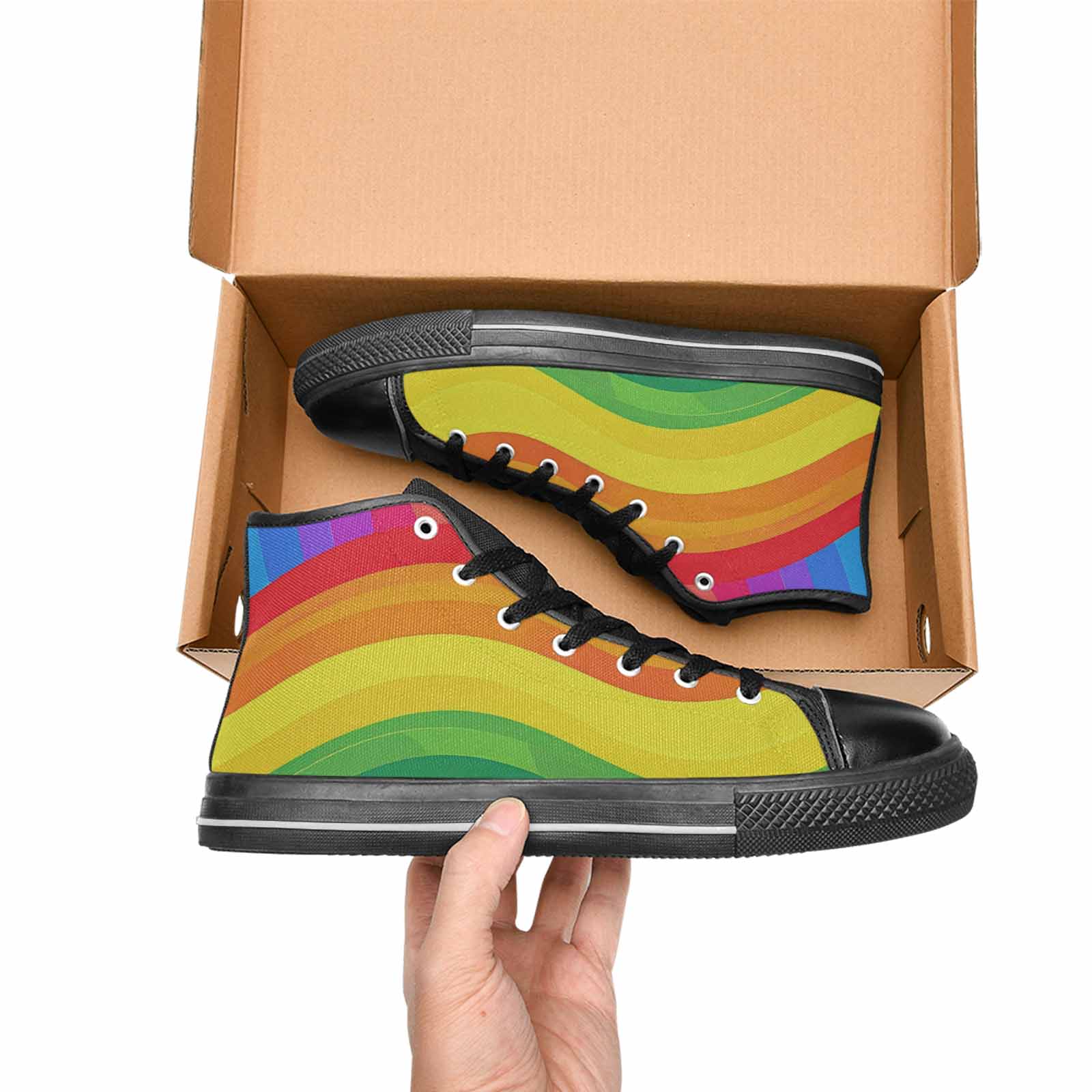 WOMEN'S Rainbow Pride High Top Canvas Vivid Shoes