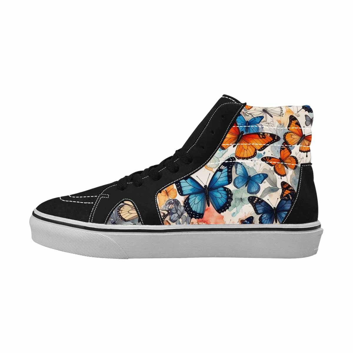 WOMEN'S Butterfly Wing High Top Canvas Wallpaper Art Sneakers