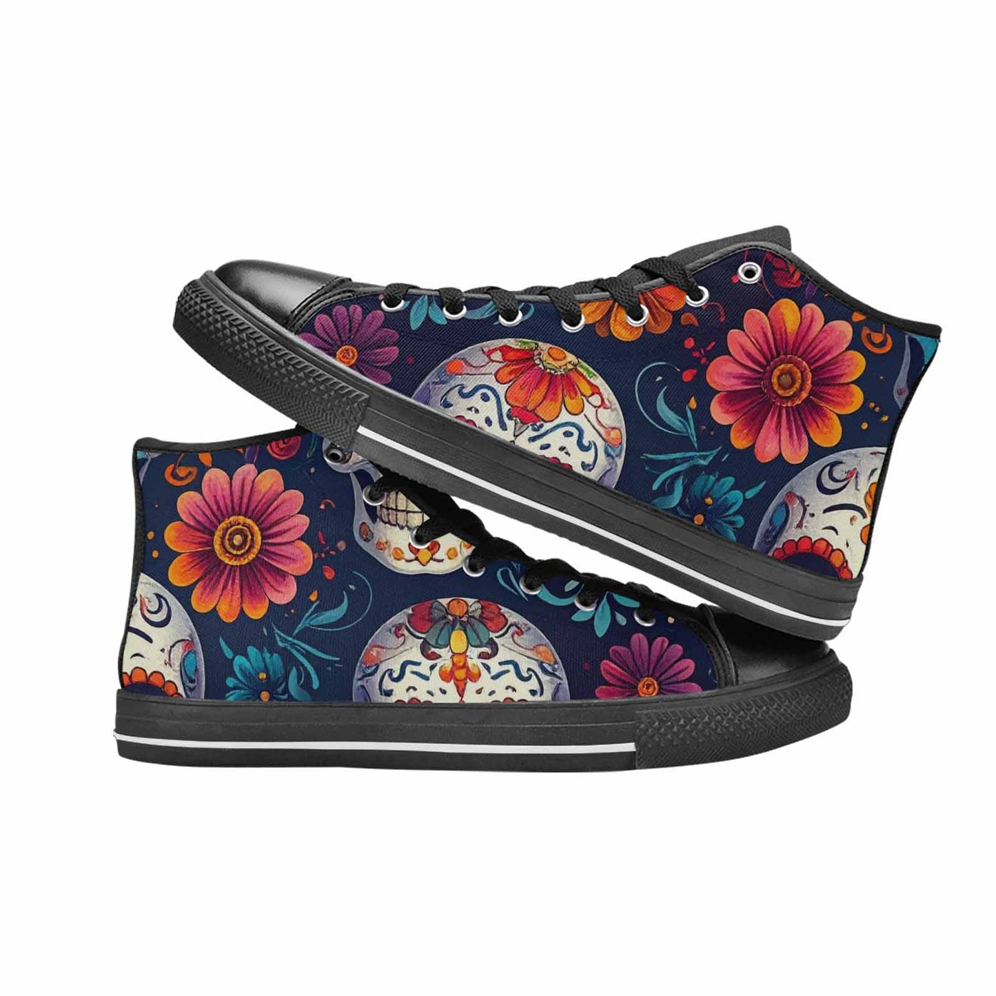 MEN'S Day Of Dead Sugar Skull High Top Canvas Y2K Shoes