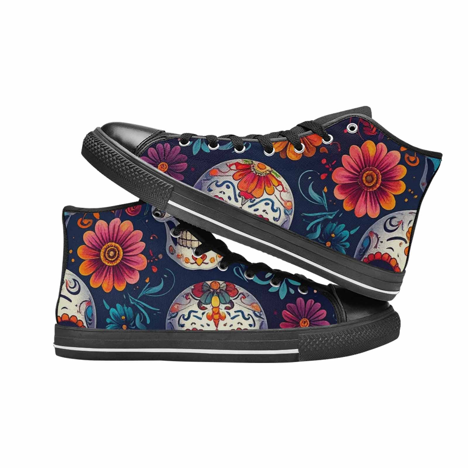 MEN'S Day Of Dead Sugar Skull High Top Canvas Y2K Shoes