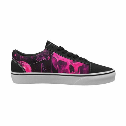 WOMEN'S Skeletons  Neon Pink Lace-Up Canvas Dreamlike Shoes
