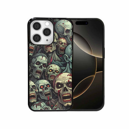 iPhone 15 Pro Max Case — Zombie Head Pattern Hundreds Of Small, Custom Designed Case Cover