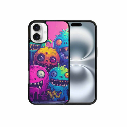 iPhone 16 Plus Case — Overlapping Endlessly No Empty Space Monsters, Custom Print Case Cover