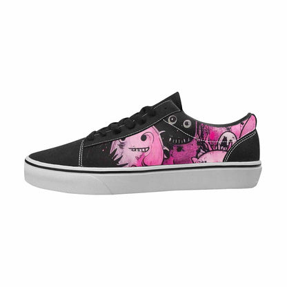 MEN'S Monsters Black & Pink Ink Canvas One Of A Kind Kaleidoscope Shoes