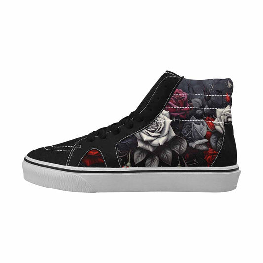 MEN'S Black Gothic Rose High Top Canvas Aesthetic Shoes