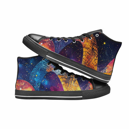 MEN'S Galaxy Snake Print High Top Canvas Wallpaper Art Custom Shoes