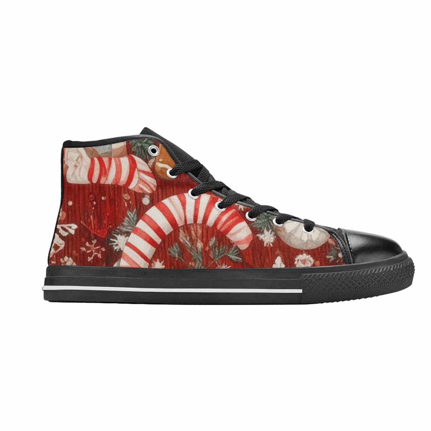 MEN'S Christmas Holly Snowflake High Top Canvas Neon Fantasy Custom Sneakers