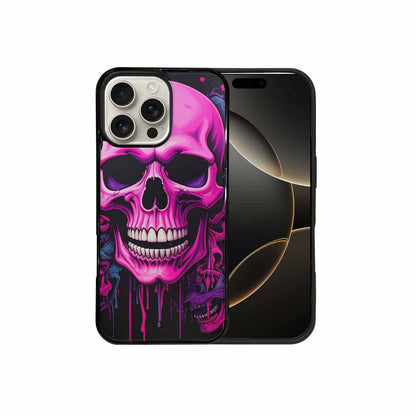 iPhone 16 Pro Max Case — Pink Purple Skeletons Neon Drip Melting, Customized Protective Case