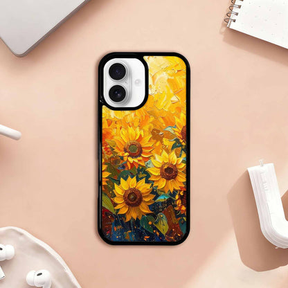 iPhone 17 Case — Impressionist Sunflower Brushstroke Pattern Floral, Unique Phone Case Design
