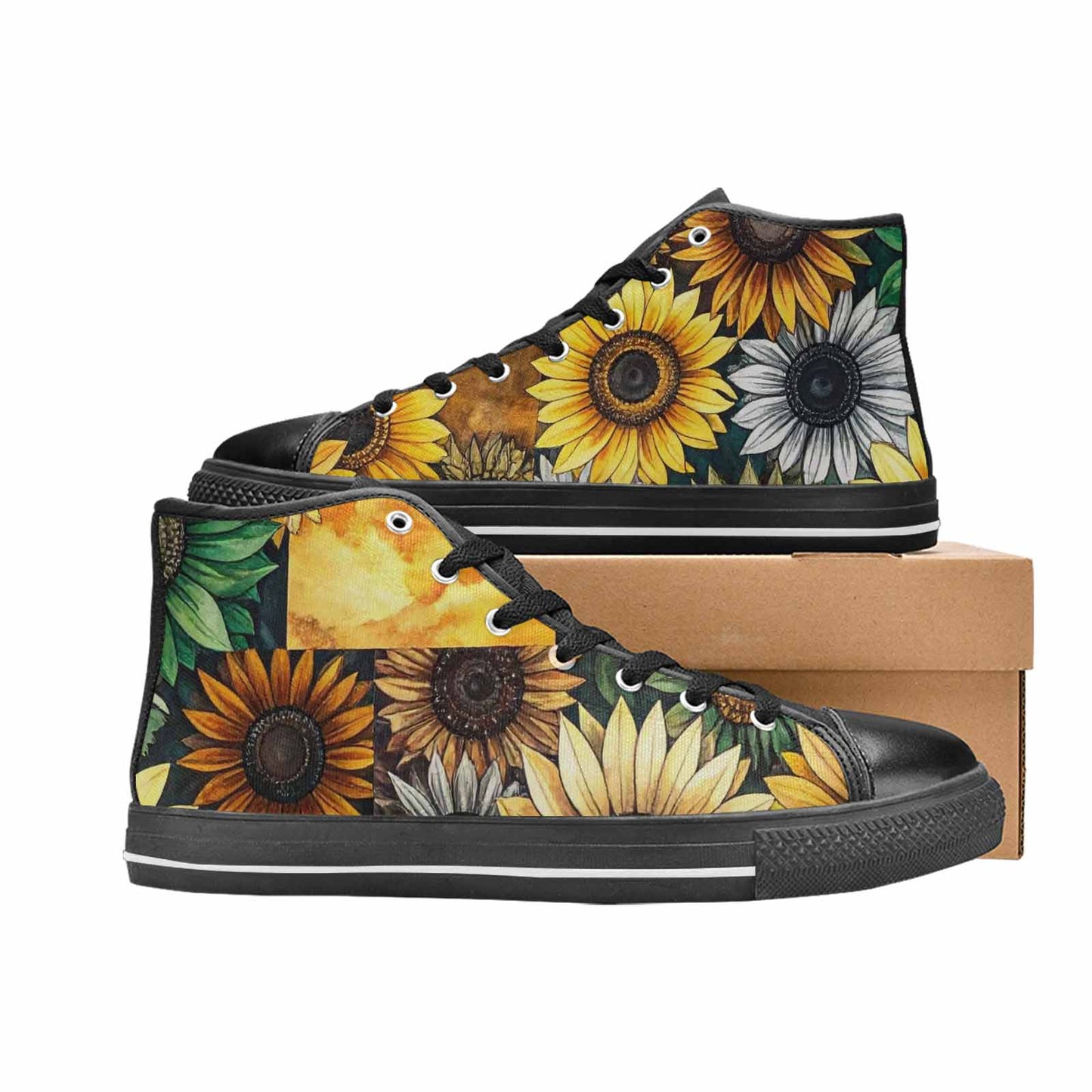 WOMEN'S Sunflower High Top Canvas Vibrant Chaos Shoes