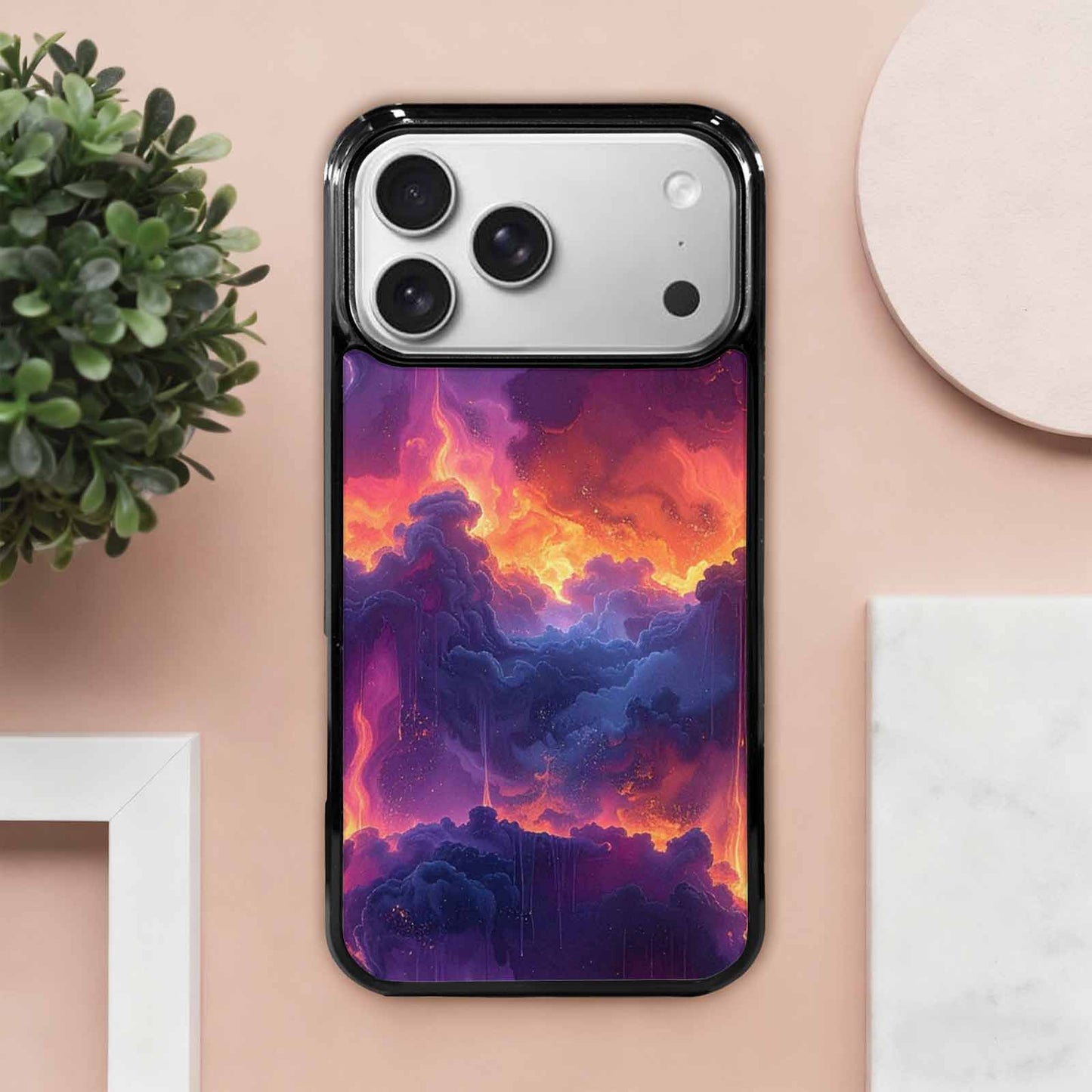 iPhone 17 Pro Max Case — Seamless Tileable Pattern Of Galaxy Space, Custom Printed Phone Case