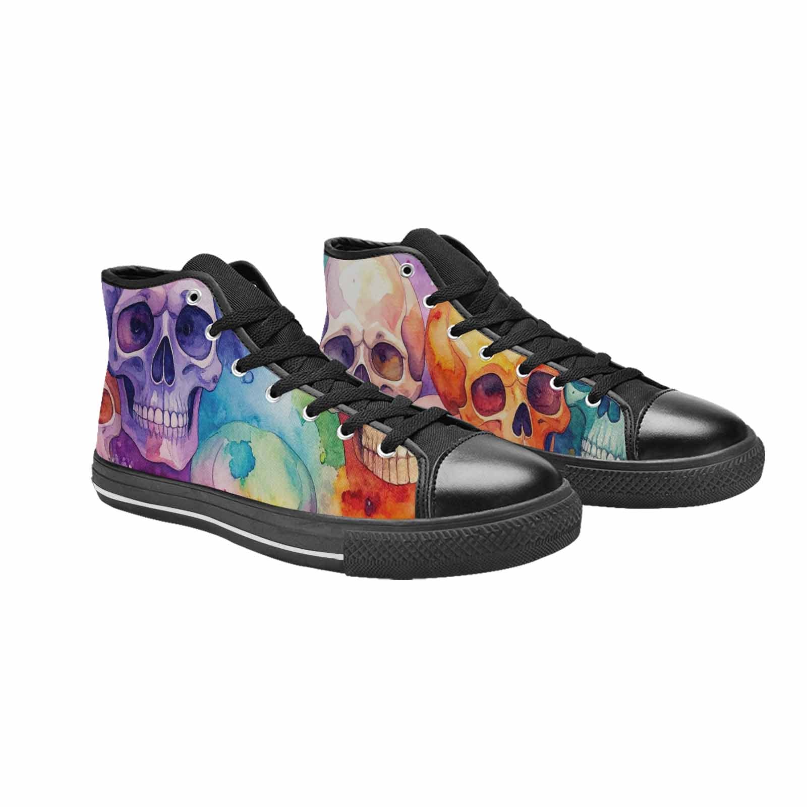 MEN'S Kulls - Watercolor High Top Canvas Y2K Custom Shoes