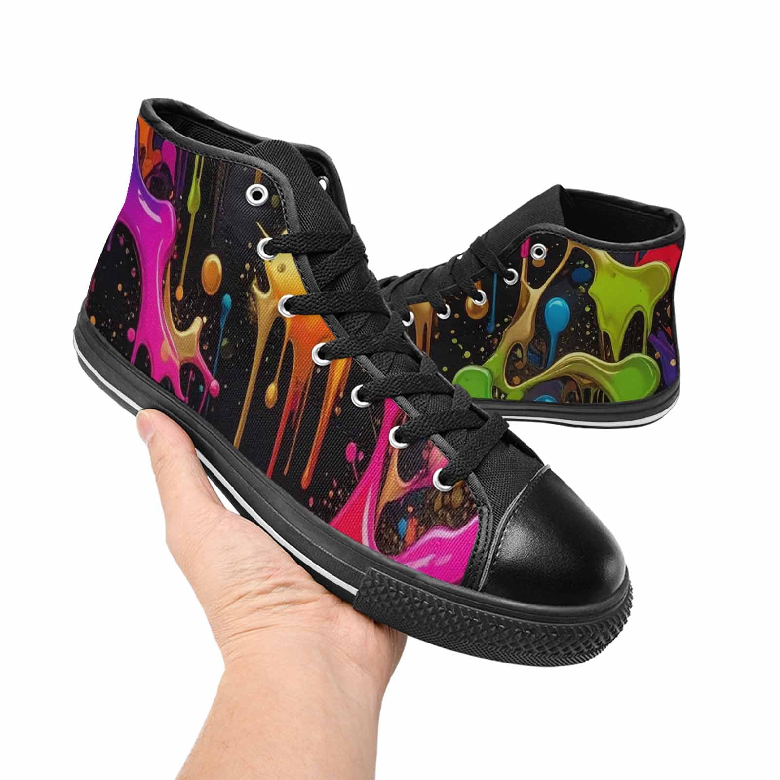 WOMEN'S Paint Splatter High Top Canvas Y2K Shoes