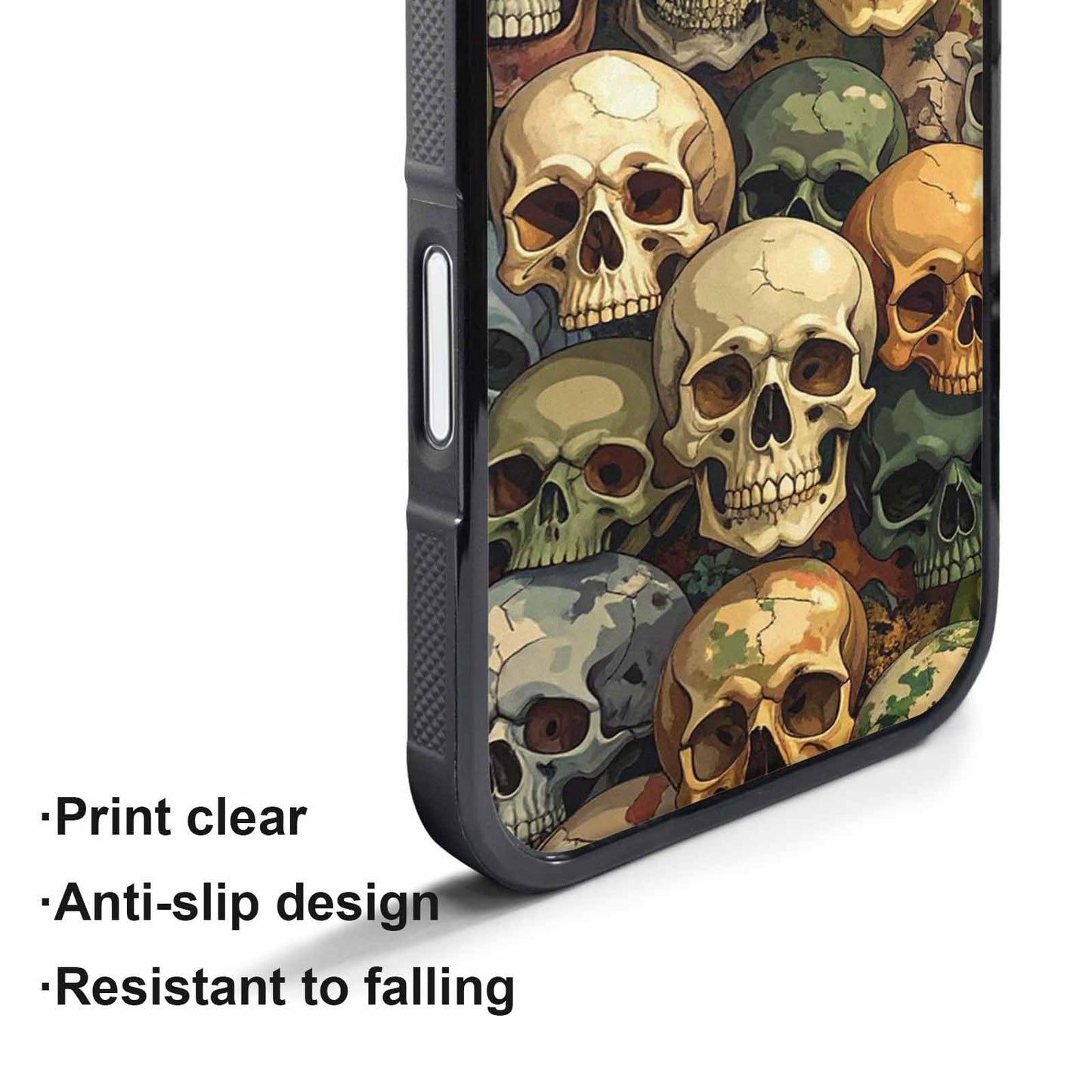 iPhone 17 Pro Case — Skulls Camo Skulls Pattern Hundreds Gothic, Customized Protective Case